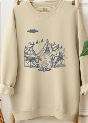English Bulldog Camping Sweatshirt