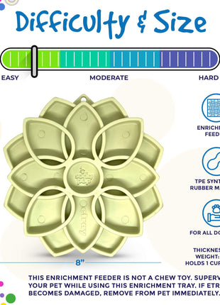Mandala Softie eTray Shallow Slow Feeder Dog Bowl with Suction Cups |  USA Made