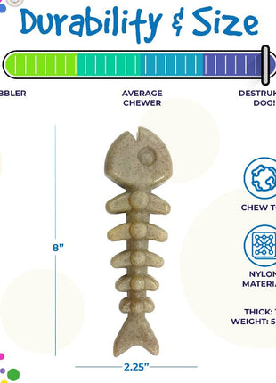 Fish Bone Nylon Dog Toy for Aggressive Chewers | USA Made | SodaPup
