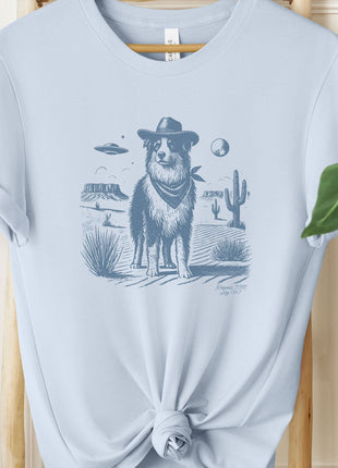 Australian Shepherd Aussie Cowboy Ink Space UFO T-Shirt