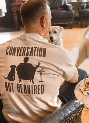 T-shirt: Conversation Not Required, Whiskey (Tan)