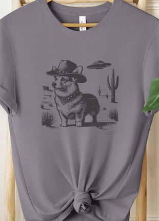 Corgi Cowboy Ink Space Cowboy UFO T-Shirt