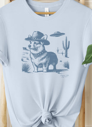 Corgi Cowboy Ink Space Cowboy UFO T-Shirt