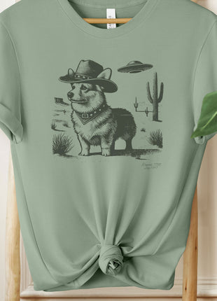 Corgi Cowboy Ink Space Cowboy UFO T-Shirt