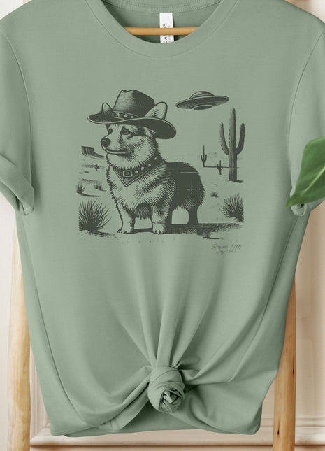 Corgi Cowboy Ink Space Cowboy UFO T-Shirt