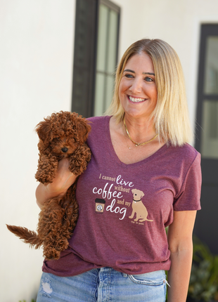 T-shirt:  I Cannot Live Without Coffee and My Dog