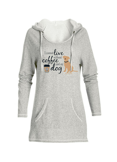 Tunic Hoodie: I Cannot Live Without Coffee and My Dog