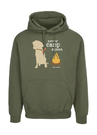 Hoodie: Never Camp Alone (Green)