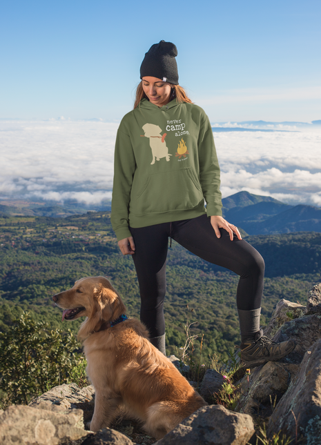 Hoodie: Never Camp Alone (Green)