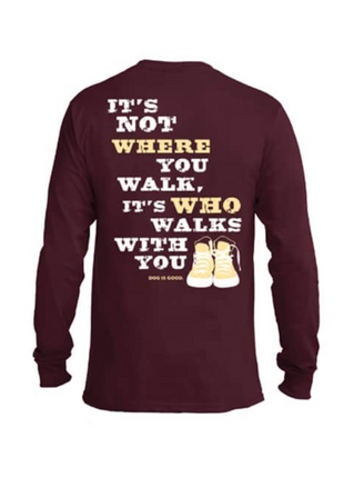 Long Sleeve T-shirt: Never Walk Alone (Maroon)