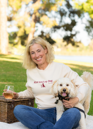 Crew Neck Fleece: Wine & My Dog