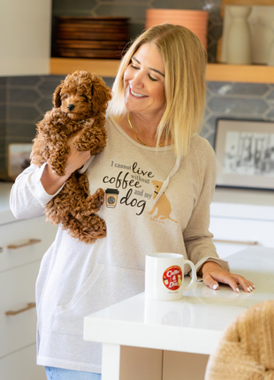 Tunic Hoodie: I Cannot Live Without Coffee and My Dog