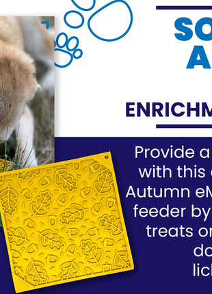 Autumn eMat - Enrichment Lick Mat For Dogs and Cats| Fall Leaves Design | SodaPup