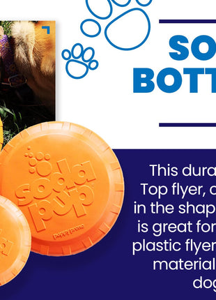 Bottle Top Flyer Rubber Frisbee for Dogs | Orange | Vet Approved | USA Made