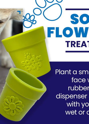 Large Flower Pot eCup Dog Treat Dispenser | Durable USA-Made Enrichment Toy | SodaPup