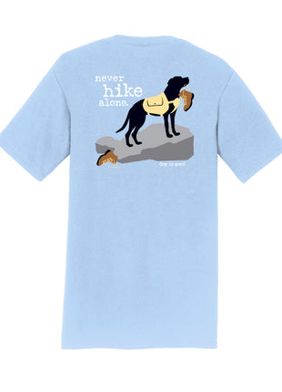 T-shirt: Never Hike Alone (Light Blue)