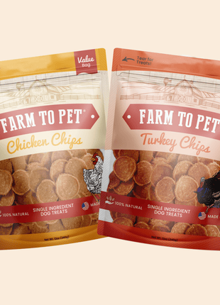 Turkey & Chicken Chip Dog Treat Duo | Single-Ingredient Poultry Treats for Dogs