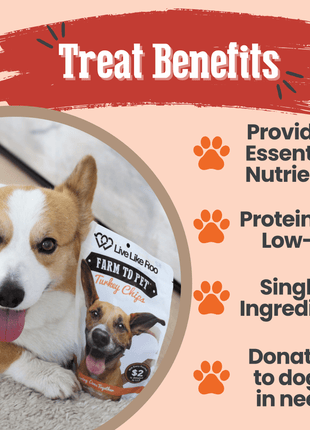 Live Like Roo Turkey Chips for Dogs | Dog Treats That Give Back