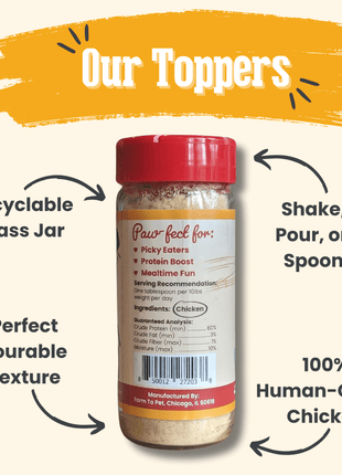 Treat Topper Chicken Dog Food Topper | Healthy Meal Supplement for Dogs