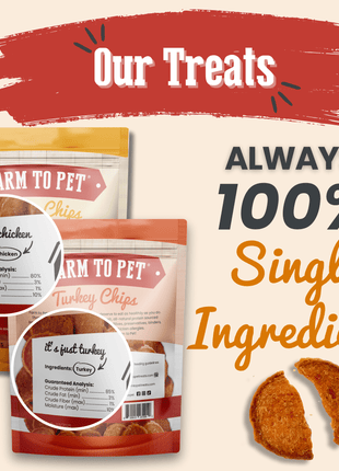 Turkey & Chicken Chip Dog Treat Duo | Single-Ingredient Poultry Treats for Dogs