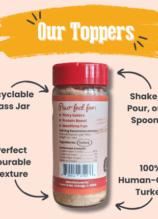 Treat Topper Turkey Dog Food Topper | Healthy Meal Supplement for Dogs