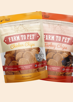 Turkey & Chicken Chip Dog Treat Duo | Single-Ingredient Poultry Treats for Dogs