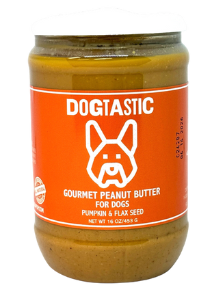 Dogtastic Gourmet Peanut Butter for Dogs - Pumpkin & Flax Seed Flavor