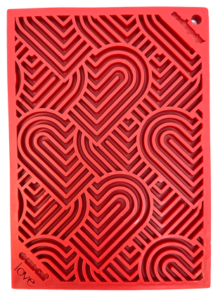 Love eMat - Enrichment Lick Mat for Dogs and Cats| Heart Design | SodaPup