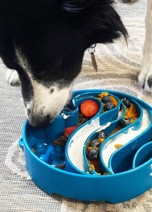 Wave eBowl Deep Slow Feeder Dog Bowl for Enrichment | Made in USA