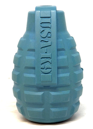 USA-K9 Grenade Rubber Dog Chew Toy | K9 Handler Reward Toy | Red & Blue | USA Made
