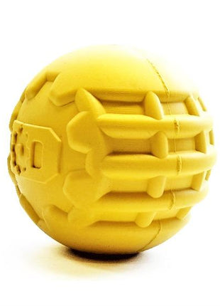 Industrial Dog Ball Rubber Chew Toy for Heavy Chewers | Yellow | USA Made | SodaPup