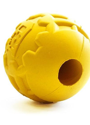 Industrial Dog Ball Rubber Chew Toy for Heavy Chewers | Yellow | USA Made | SodaPup