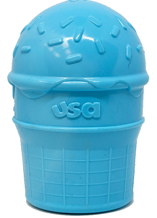 Ice Cream Cone Rubber Dog Chew Toy for Power Chewers | USA Made | SodaPup