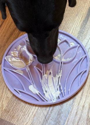 Tulip Design eMat - Enrichment Lick Mat For Dogs and Cats - With Suction Cups | USA Made