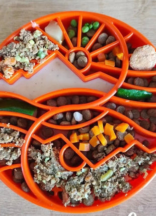 Sun and Moon eTray - Shallow Slow Feeder Dog Bowl for Enrichment | USA Made