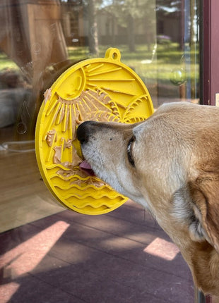 Sun n' Sea eMat - Enrichment Lick Mat For Dogs and Cats - With Suction Cups - Beach Design | USA Made
