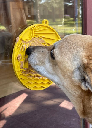 Sun n' Sea eMat - Enrichment Lick Mat For Dogs and Cats - With Suction Cups - Beach Design | USA Made