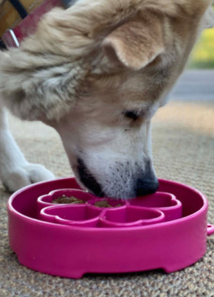 Flower eBowl Deep Slow Feeder Dog Bowl for Enrichment | USA Made