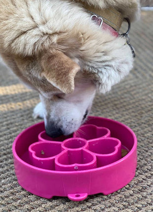 Flower eBowl Deep Slow Feeder Dog Bowl for Enrichment | USA Made