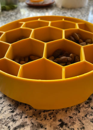 Honeycomb eBowl Deep Slow Feeder Dog Bowl for Enrichment | USA Made