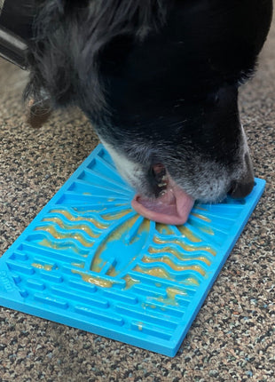 Surf's Up eMat - Small Lickmat for Dogs and Cats | Beach-Themed Design | SodaPup