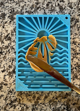 Surf's Up eMat - Small Lickmat for Dogs and Cats | Beach-Themed Design | SodaPup