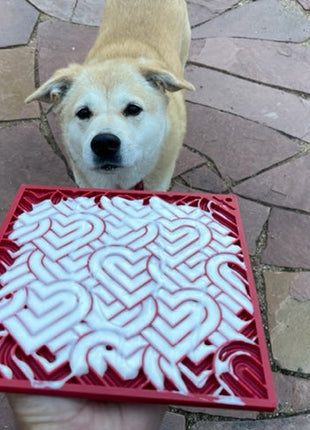 Love eMat - Enrichment Lick Mat for Dogs and Cats| Heart Design | SodaPup