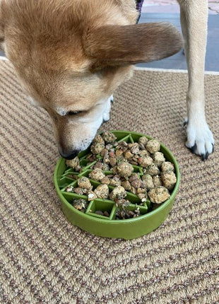 Pine Tree Christmas eBowl Deep Slow Feeder Dog Bowl for Enrichment | USA Made
