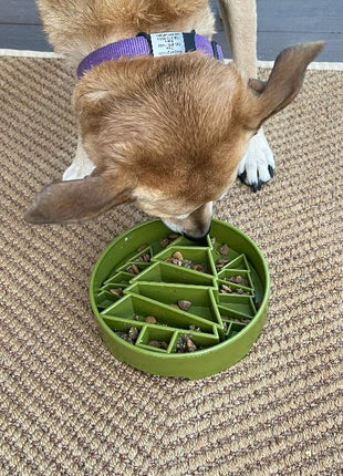 Pine Tree Christmas eBowl Deep Slow Feeder Dog Bowl for Enrichment | USA Made