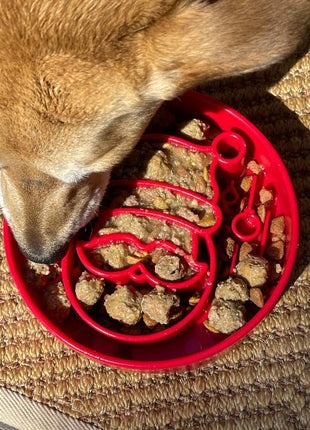 Santa Christmas eBowl Deep Slow Feeder Dog Bowl for Enrichment | USA Made