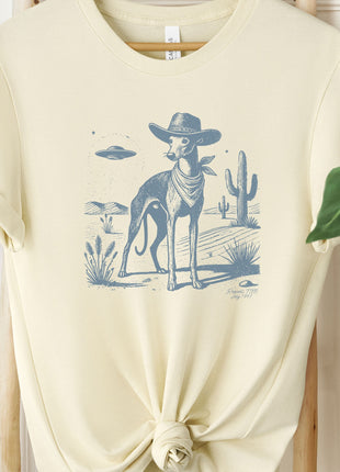 Italian Greyhound Whippet Iggy Cowboy Ink Space UFO T-Shirt