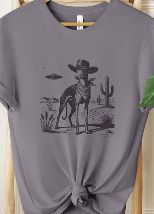 Italian Greyhound Whippet Iggy Cowboy Ink Space UFO T-Shirt