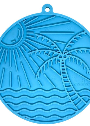 Sun n' Sea eMat - Enrichment Lick Mat For Dogs and Cats - With Suction Cups - Beach Design | USA Made