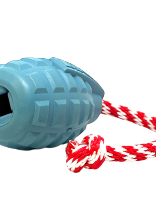 USA-K9 Grenade Shaped Rubber Dog Toy - Chew, Treat Dispenser & Tug Toy | USA